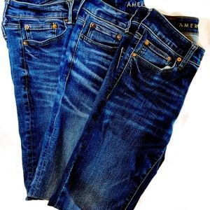 American Eagle 3 Pair, Skinny Jeans, Size 29X34